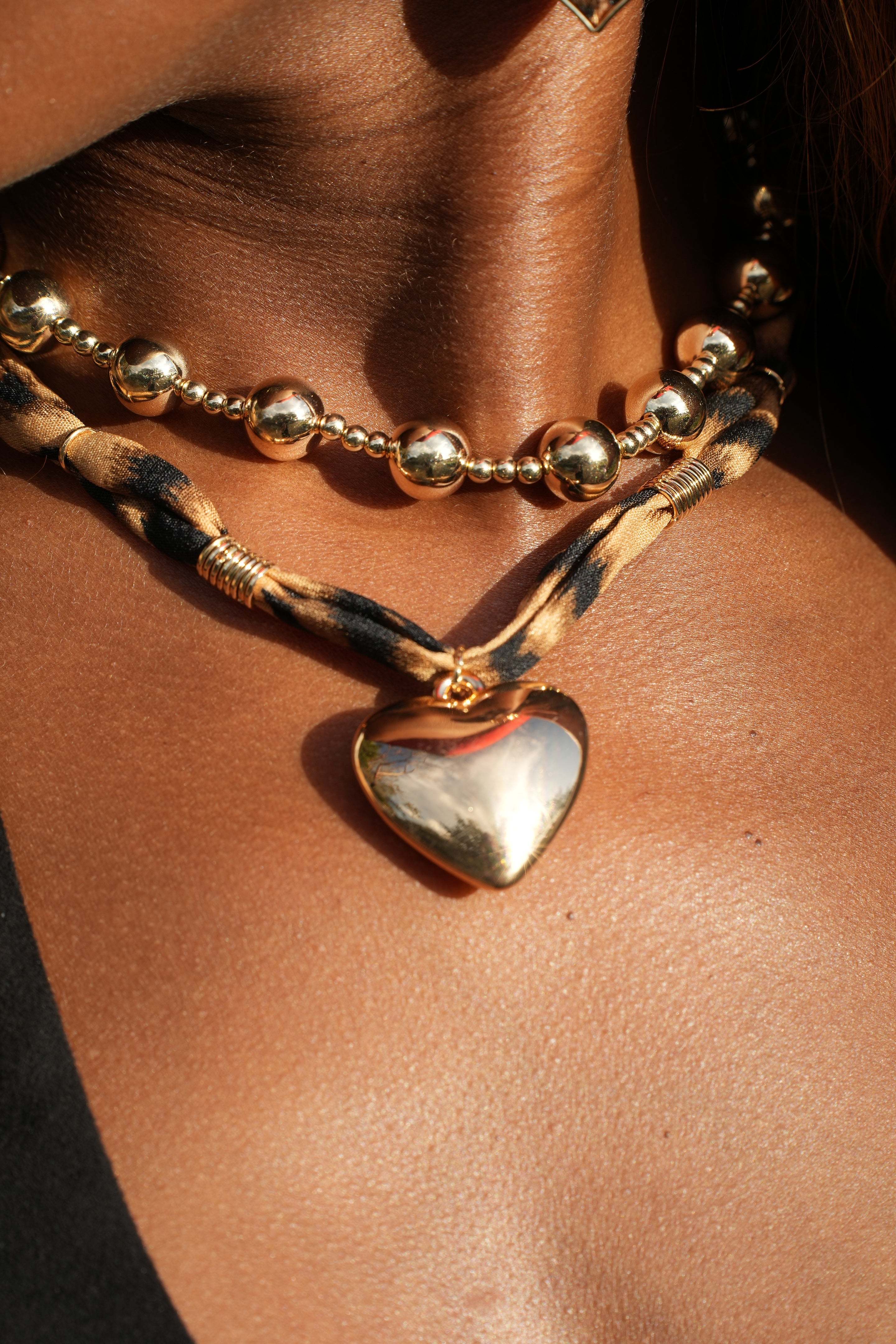 Image of Leopard Heart Necklace 3-N-1 Styling Set