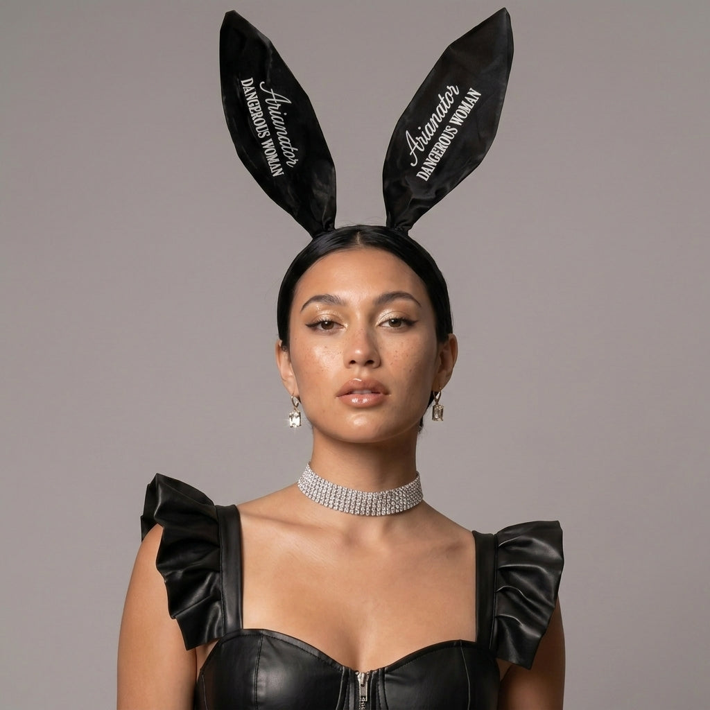 Image of Dangerous Woman Satin Bunny Ears + Choker Option