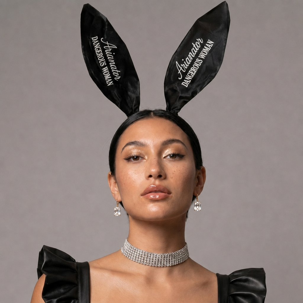Image of Dangerous Woman Satin Bunny Ears + Choker Option