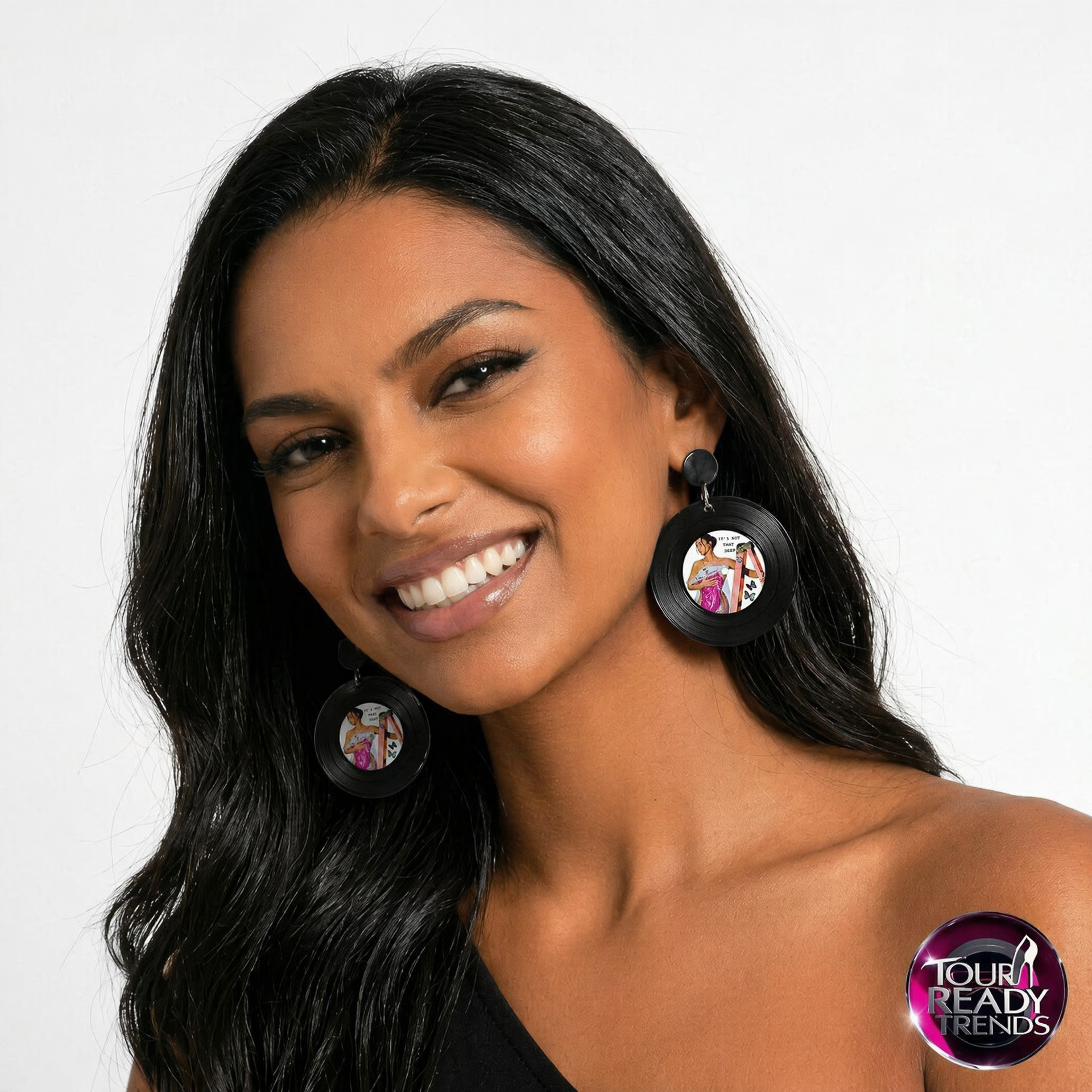 Image of It's Not That Deep Vinyl Record Drop Earrings