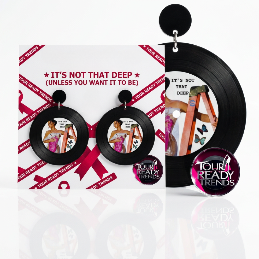 Image of It's Not That Deep Vinyl Record Drop Earrings