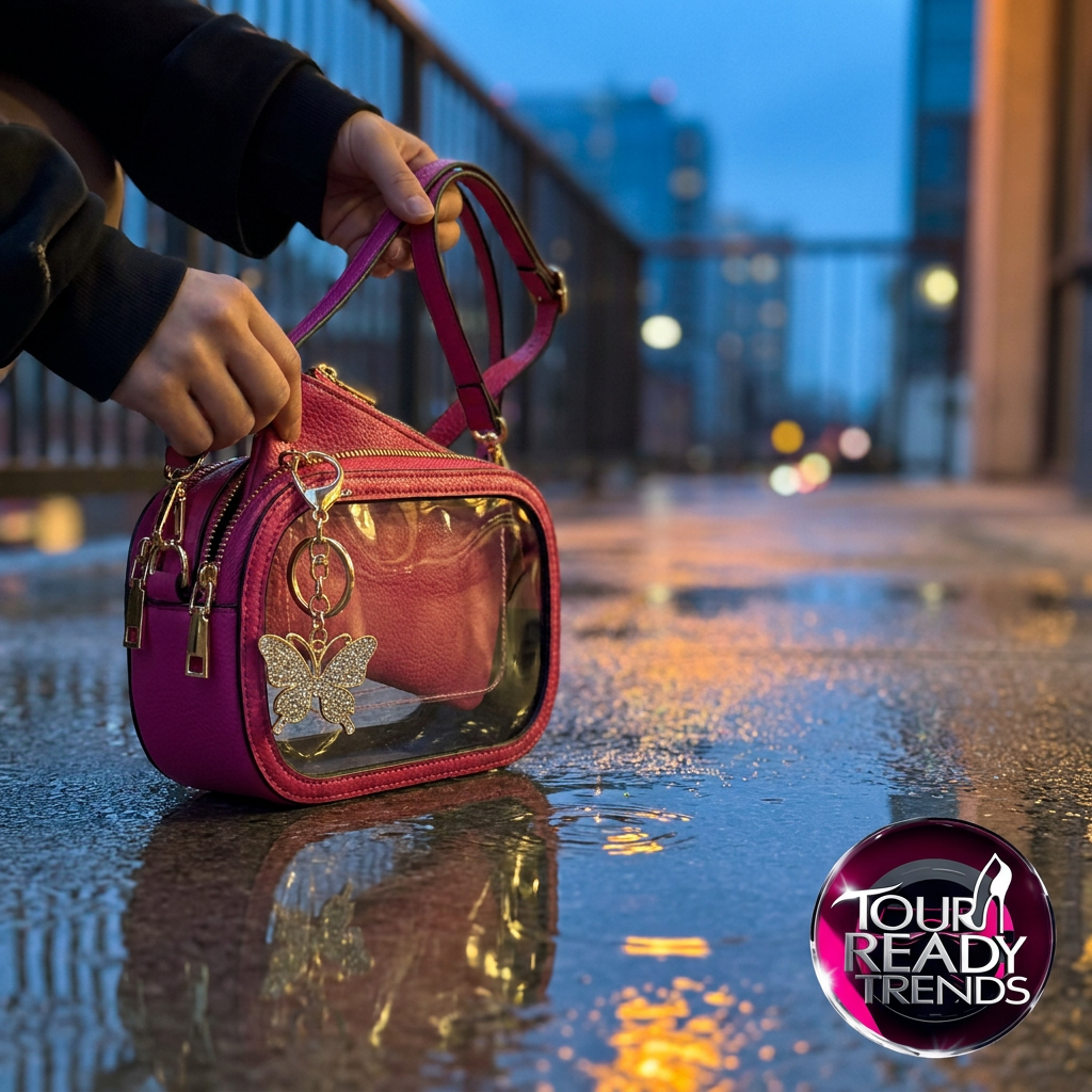 Image of Premium Pink Clear Stadium Bag + Charm Set