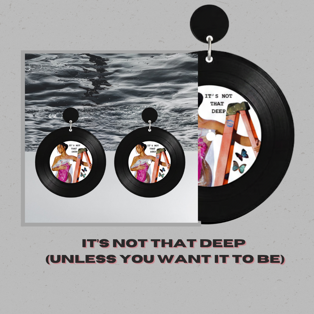 Image of It's Not That Deep Vinyl Record Drop Earrings