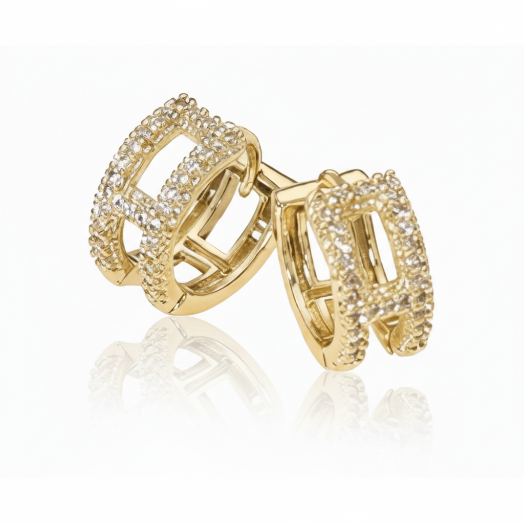 Image of Glam Courtside Sparkle Hoop Earrings