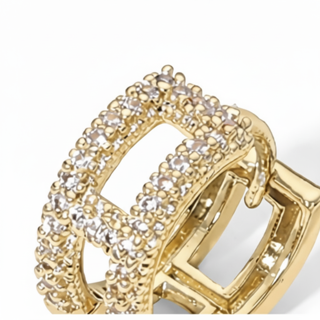 Image of Glam Courtside Sparkle Hoop Earrings