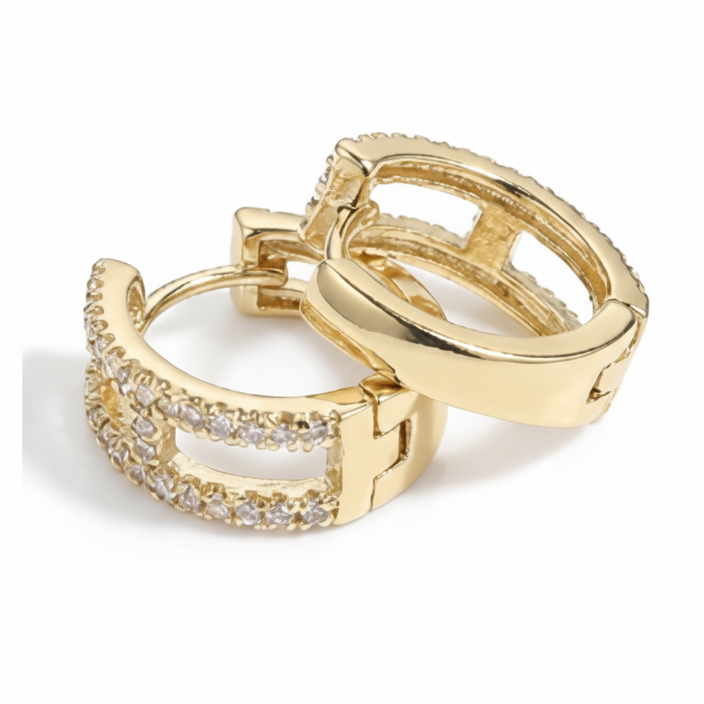 Image of Glam Courtside Sparkle Hoop Earrings