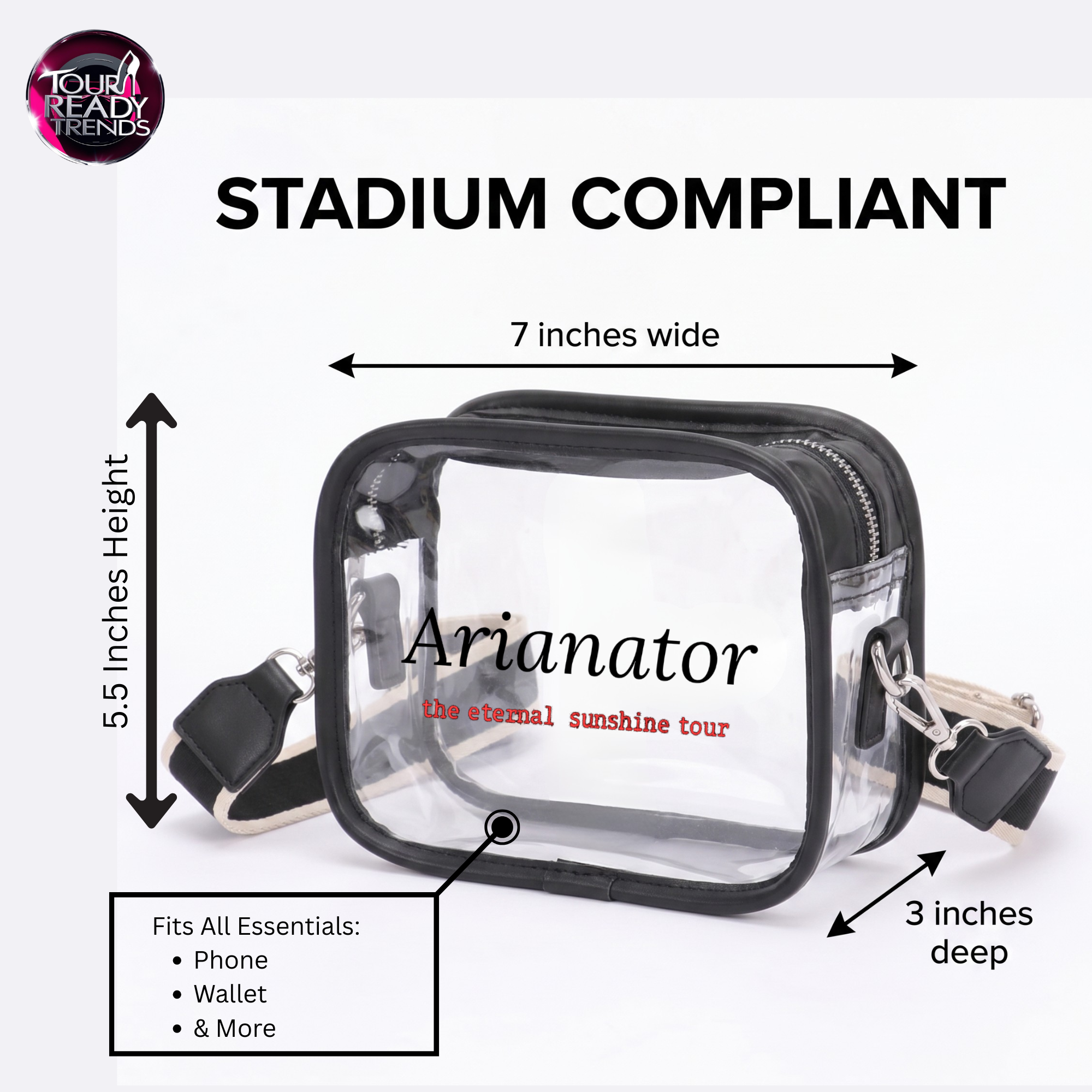 Image of Arianator Clear Stadium Crossbody Bag, Arena Approved