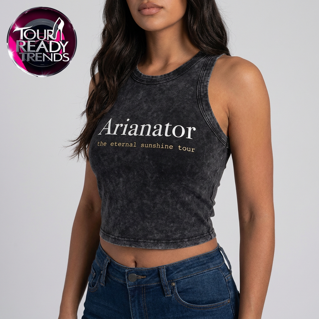 Image of Arianator Black Crop Tank Top | Eternal Sunshine Tour Shirt