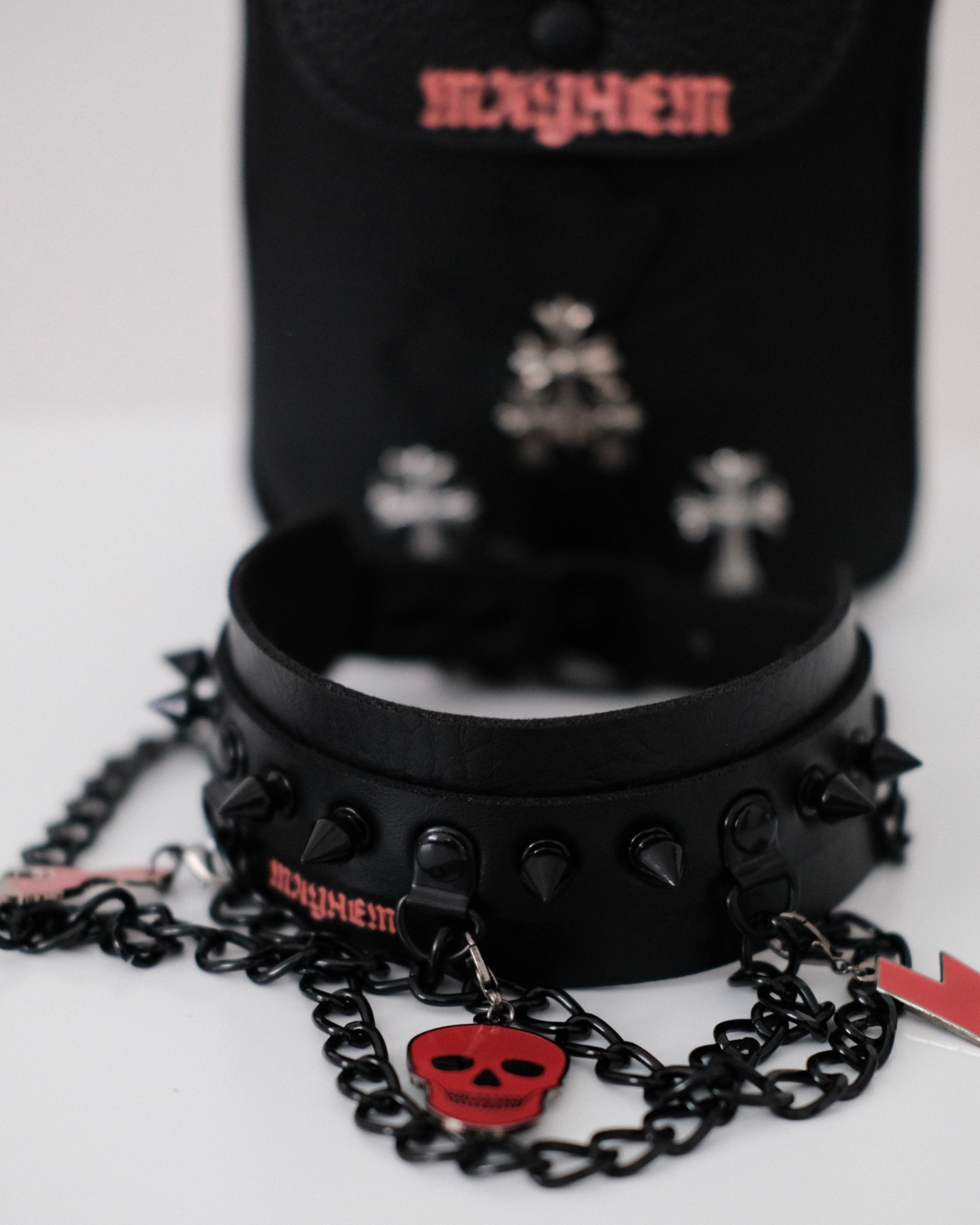 Image of After Dark Glow Skull Choker - Red Days & Illuminated Nights