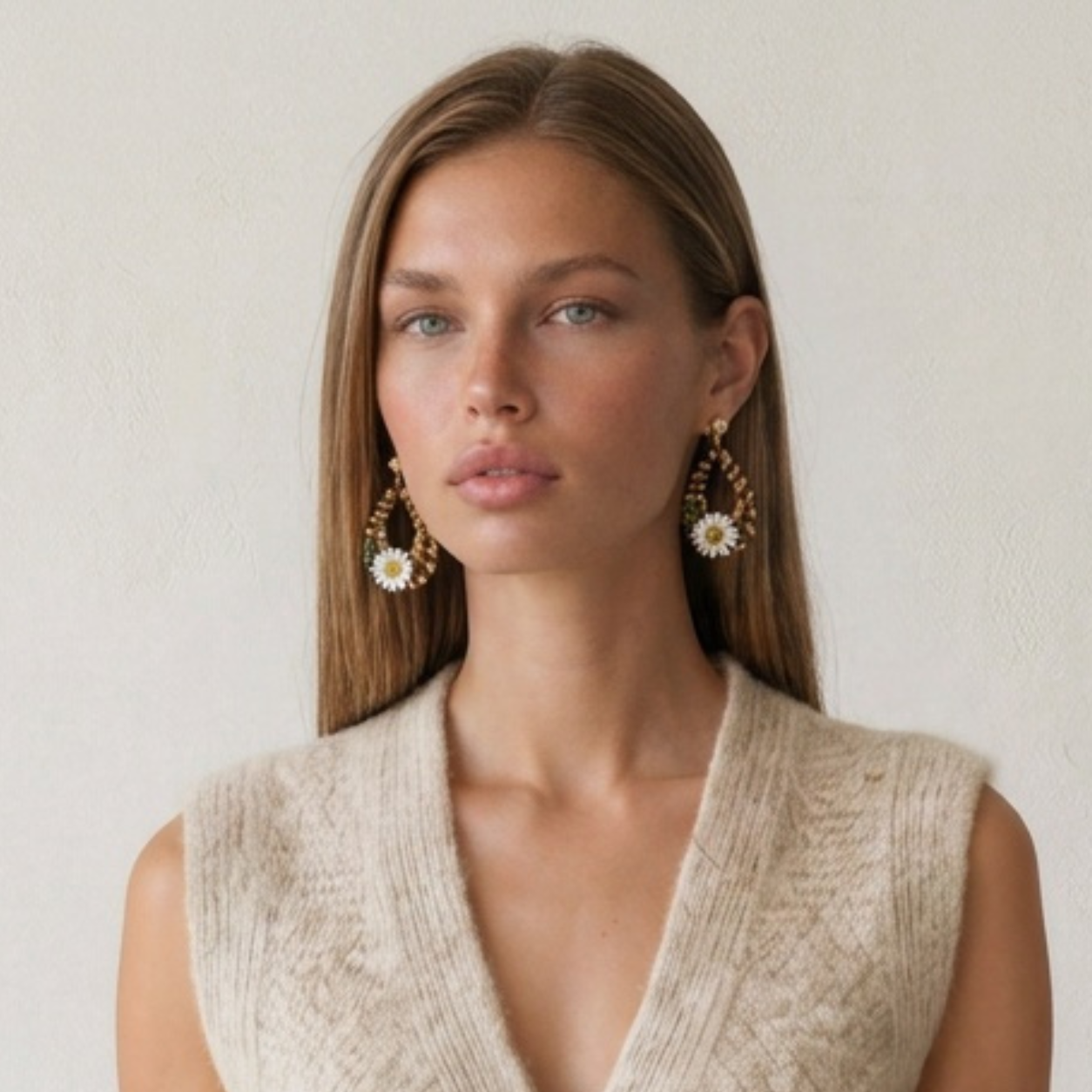 Image of Straw Woven Teardrop Earrings