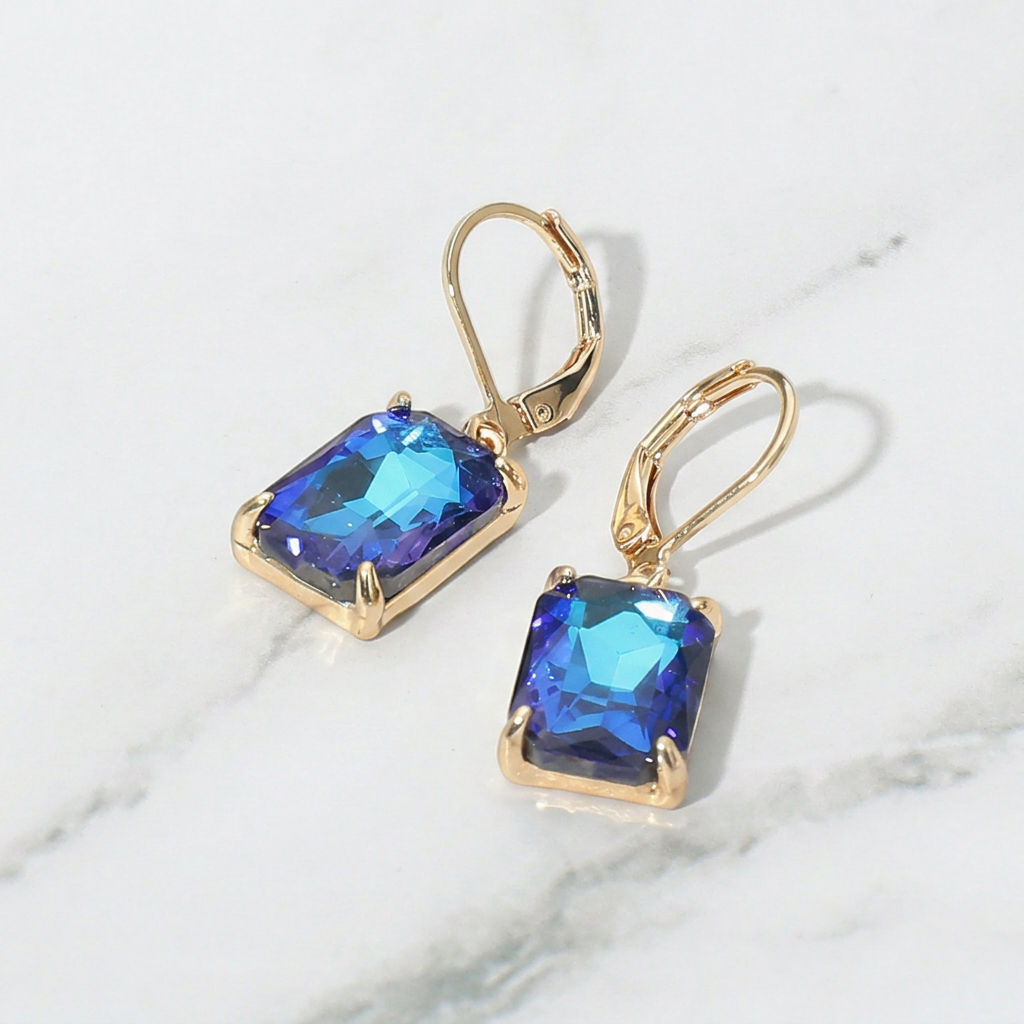 Image of Crystal Glass Drop Earrings | Soft Glam