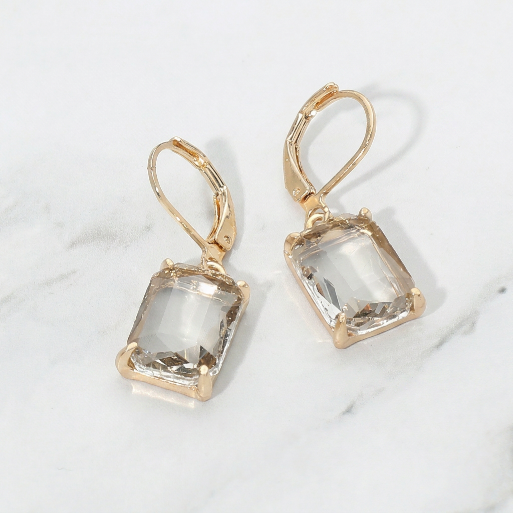 Image of Crystal Glass Drop Earrings | Soft Glam
