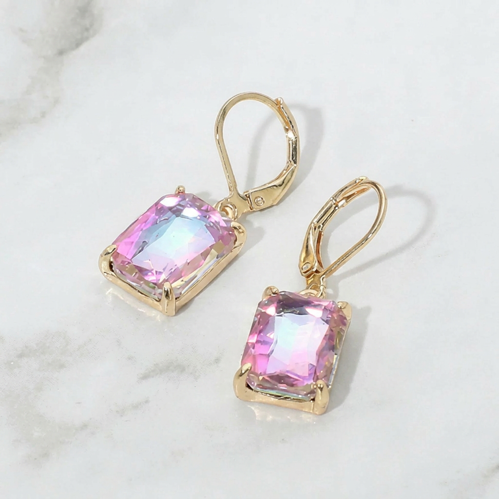 Image of Crystal Glass Drop Earrings | Soft Glam