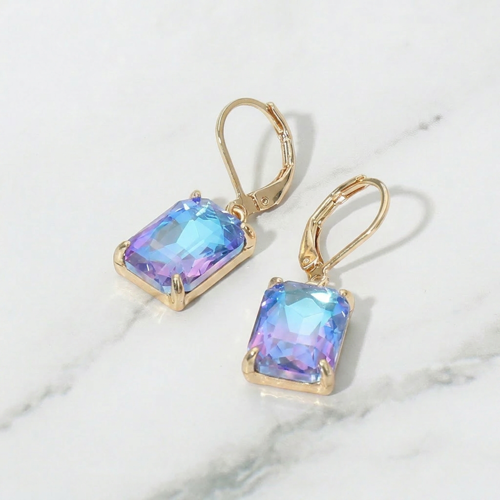 Image of Crystal Glass Drop Earrings | Soft Glam