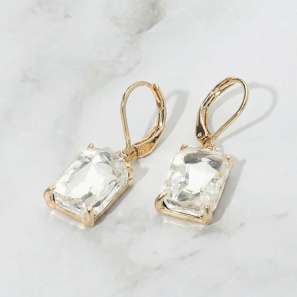 Image of Crystal Glass Drop Earrings | Soft Glam
