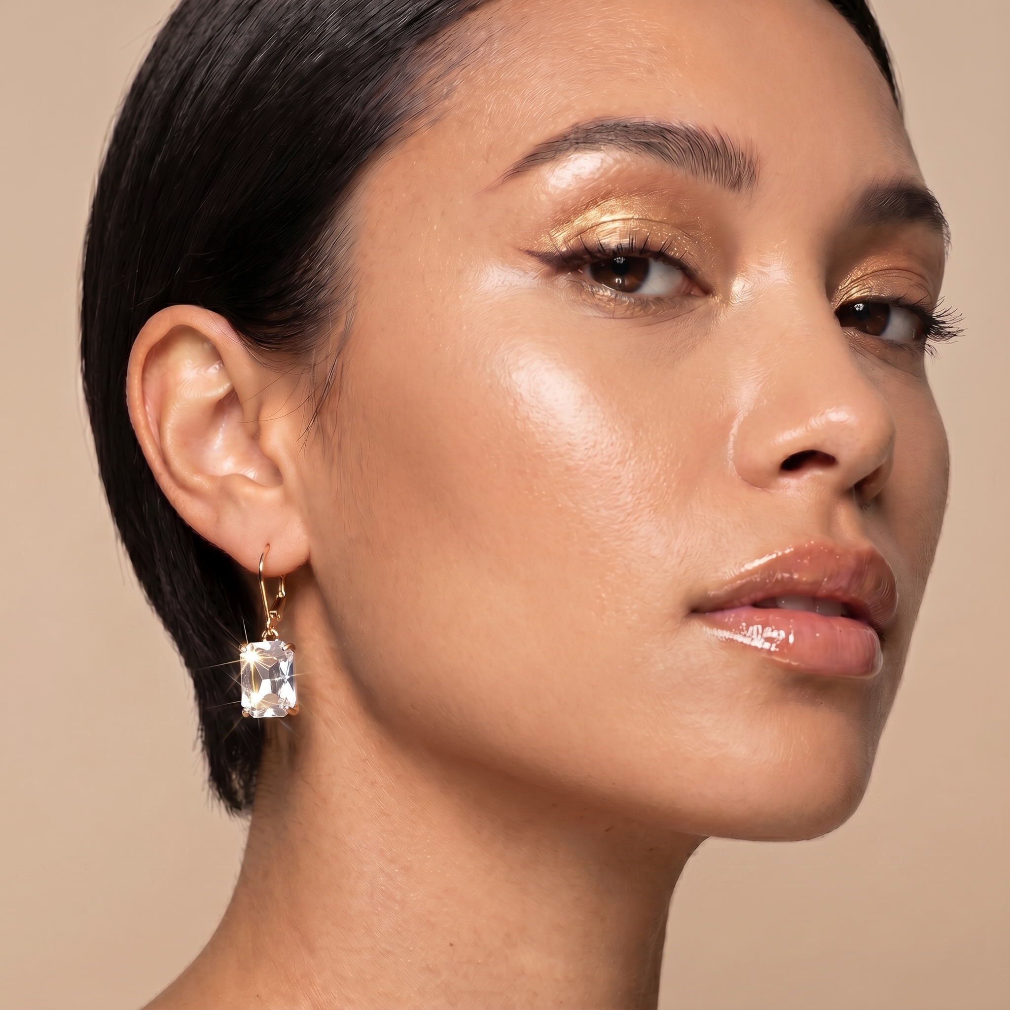 Image of Crystal Glass Drop Earrings | Soft Glam