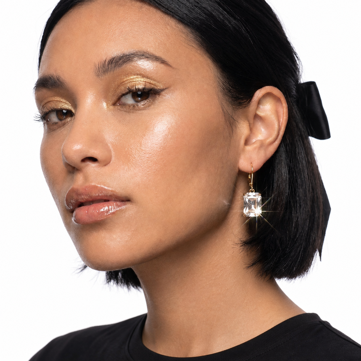 Image of Crystal Glass Drop Earrings | Soft Glam