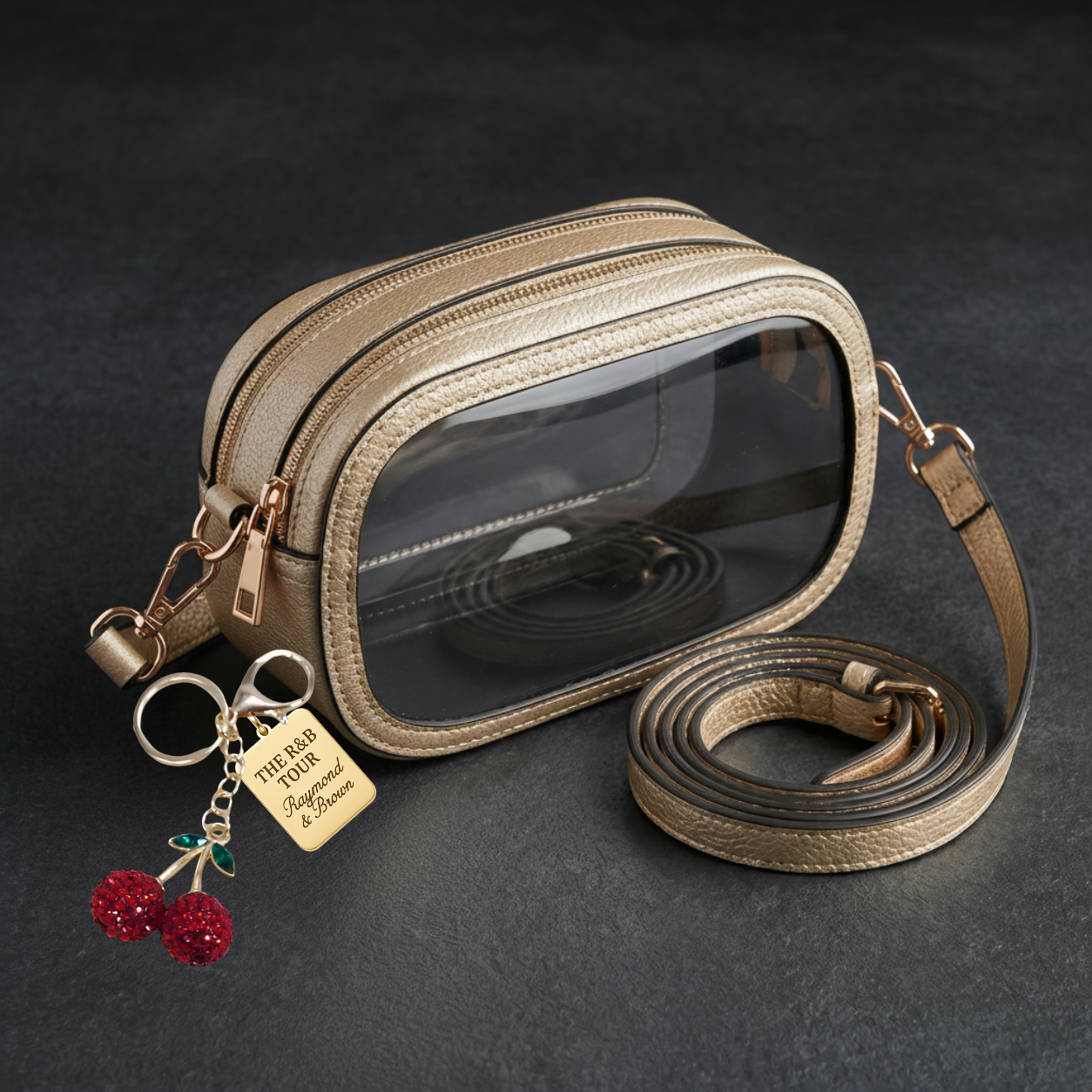 Image of Premium Gold Clear Stadium Bag + Charm Set