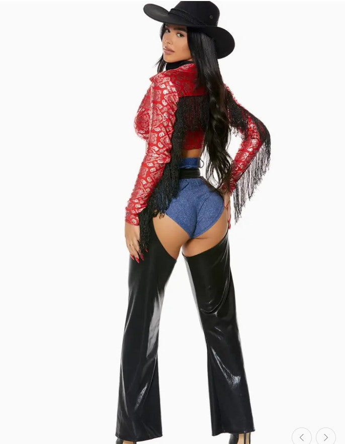 4-Piece Sexy Cowgirl Costume Set