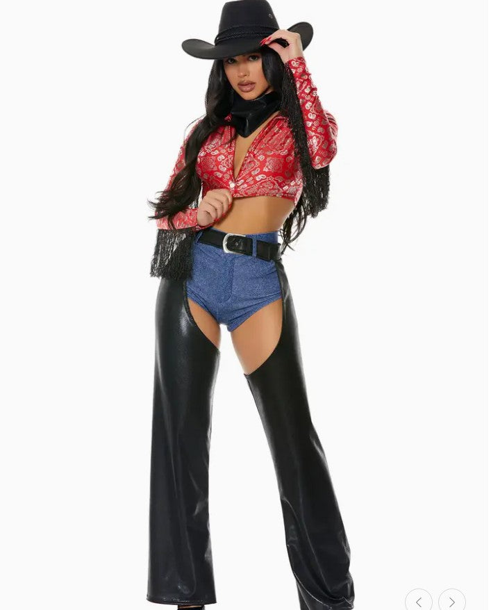 4-Piece Sexy Cowgirl Costume Set