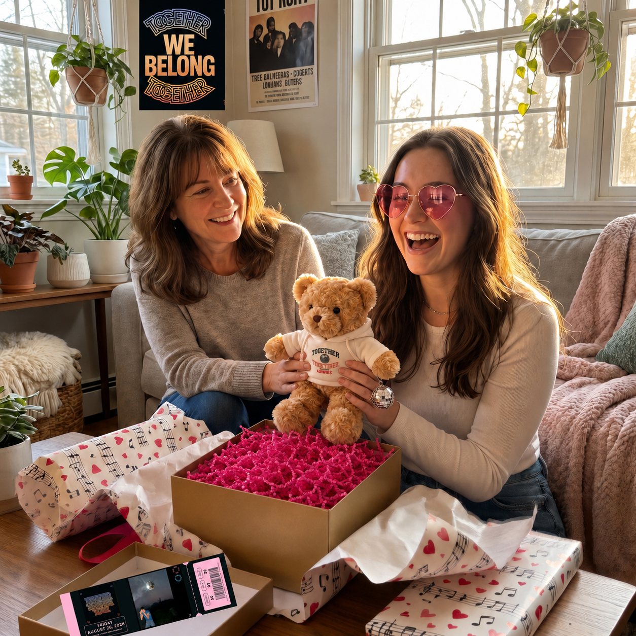 Image of Gifting moment: Disco Bear Together Tour memory bear unboxed