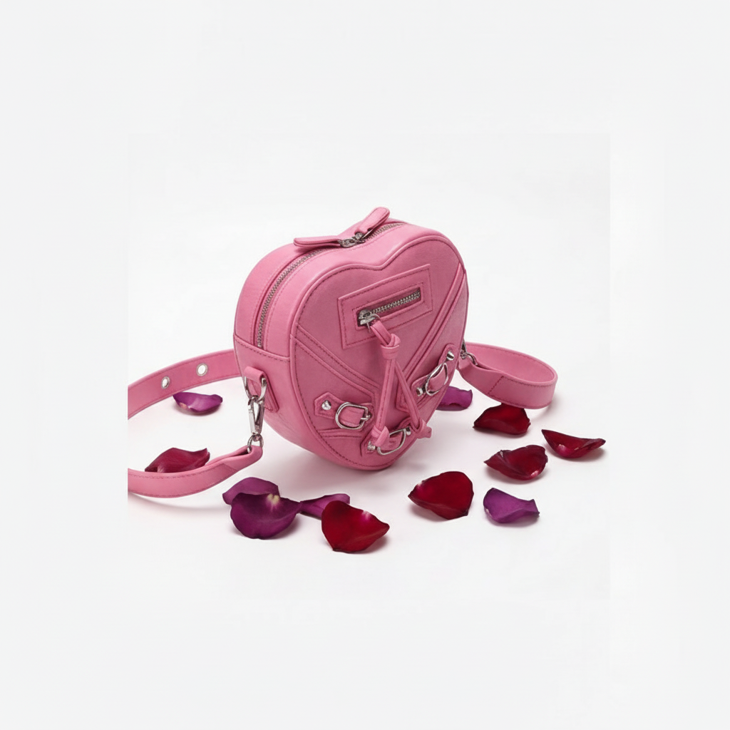 Image of Pink Heart Romantic Crossbody Purse