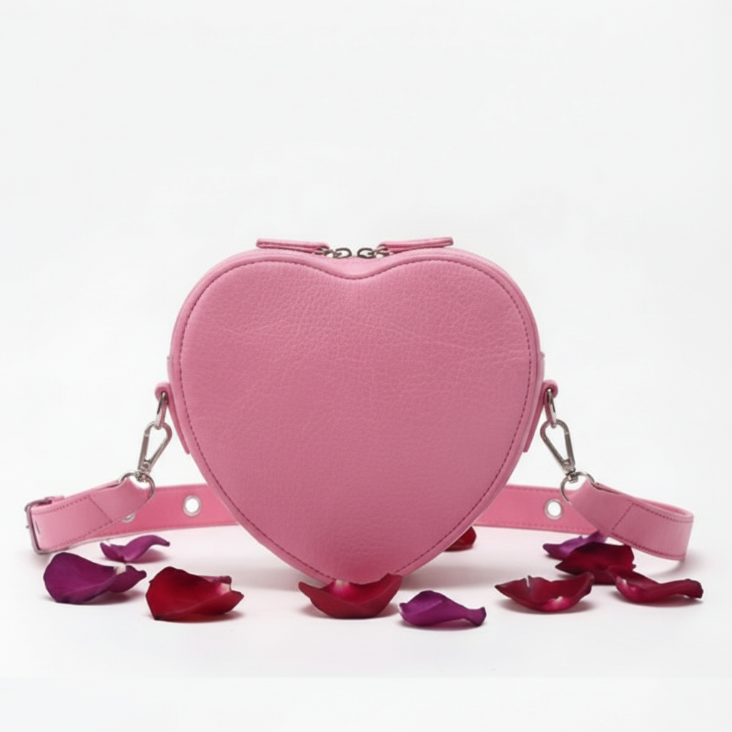 Image of Pink Heart Romantic Crossbody Purse