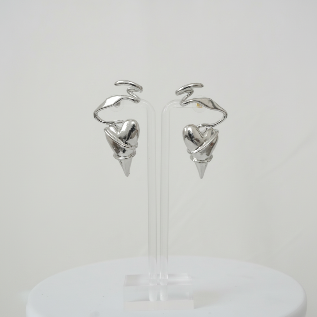 Image of Baby Girl Sculptural Drop Earrings | 90s Music Era