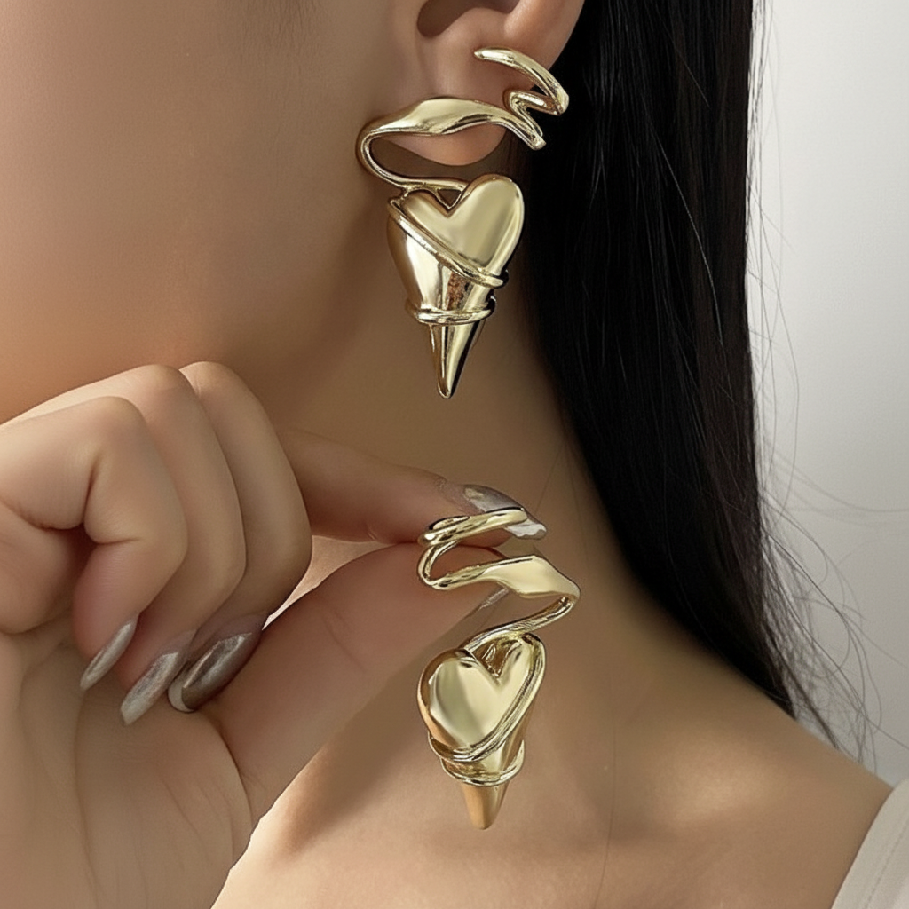 Image of Baby Girl Sculptural Drop Earrings | 90s Music Era