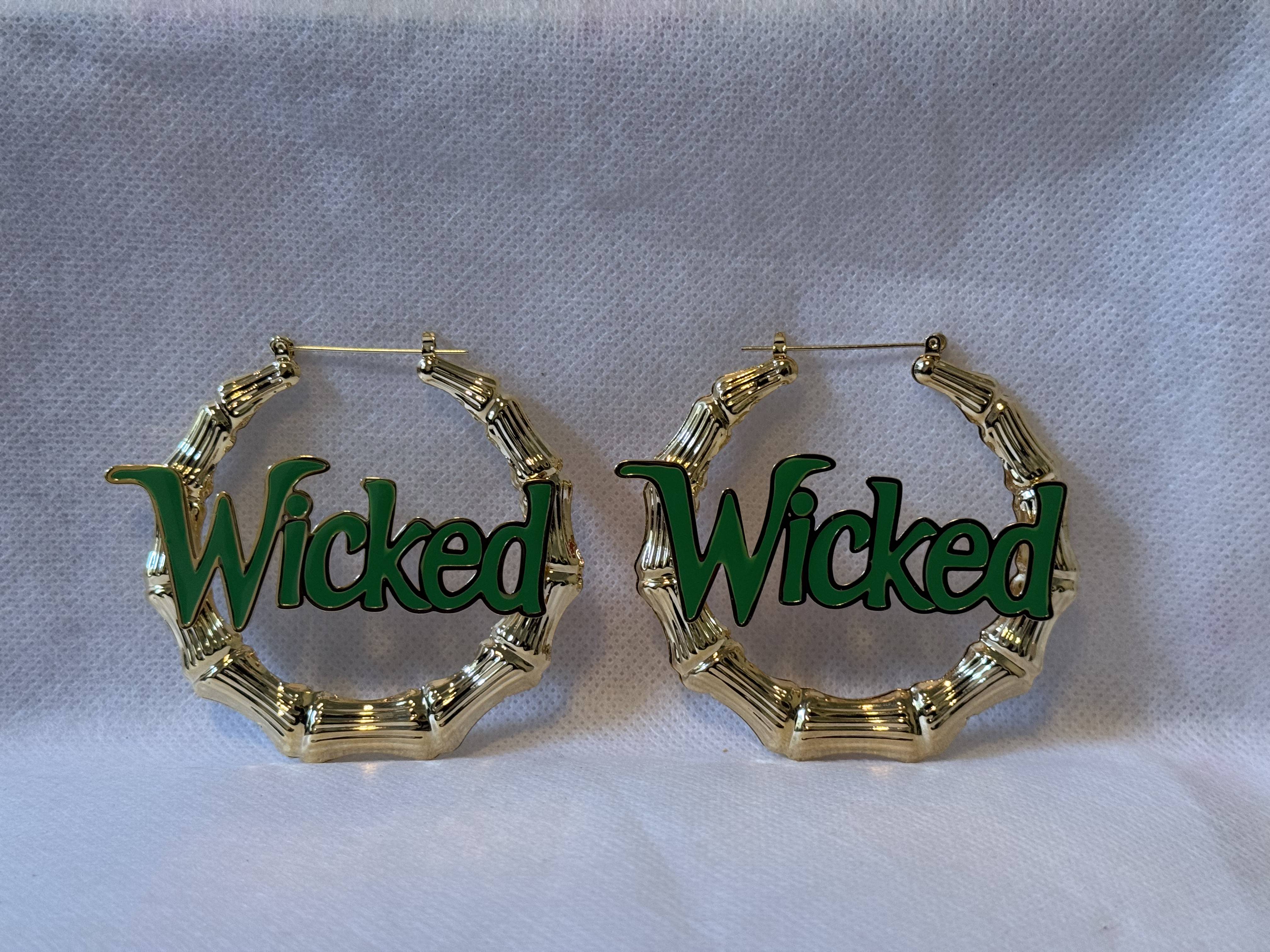 Image of Elphaba Bamboo Hoop Earrings