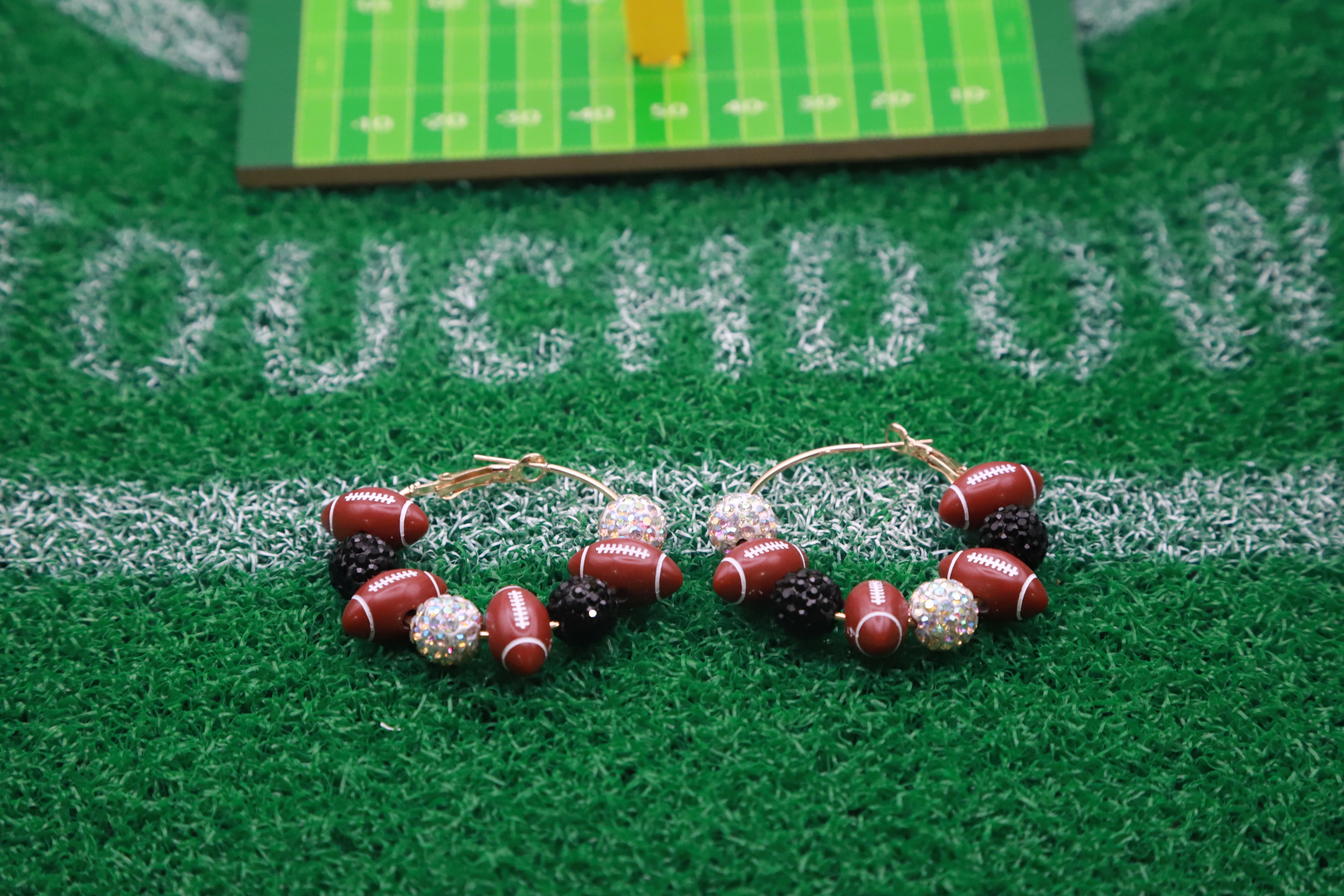 Image of Game Day Glam Football Hoop Earrings