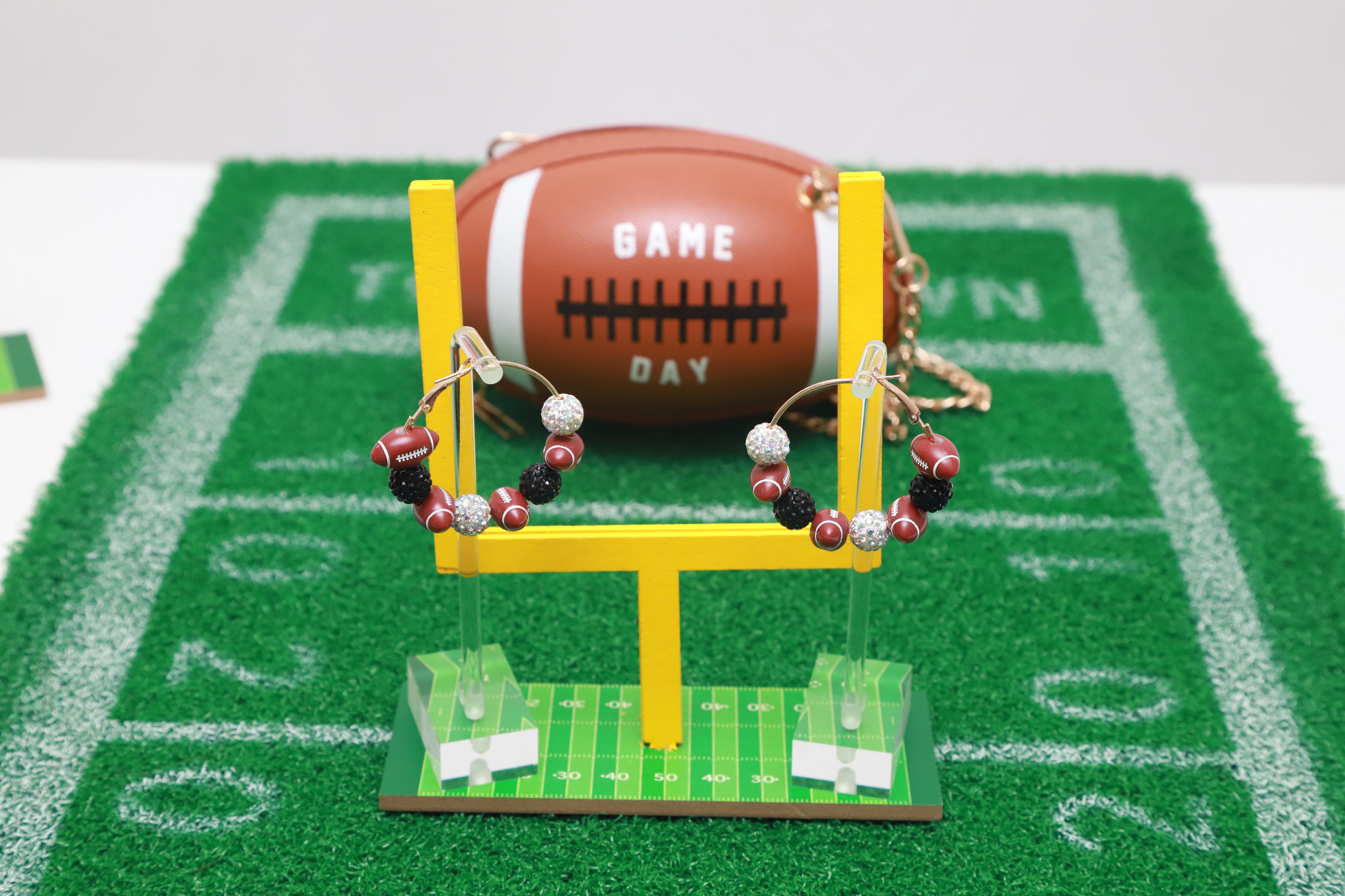 Image of Game Day Glam Football Hoop Earrings