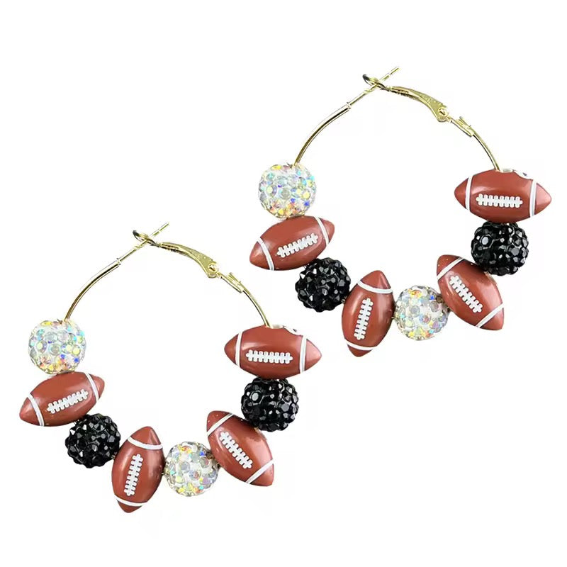 Image of Game Day Glam Football Hoop Earrings
