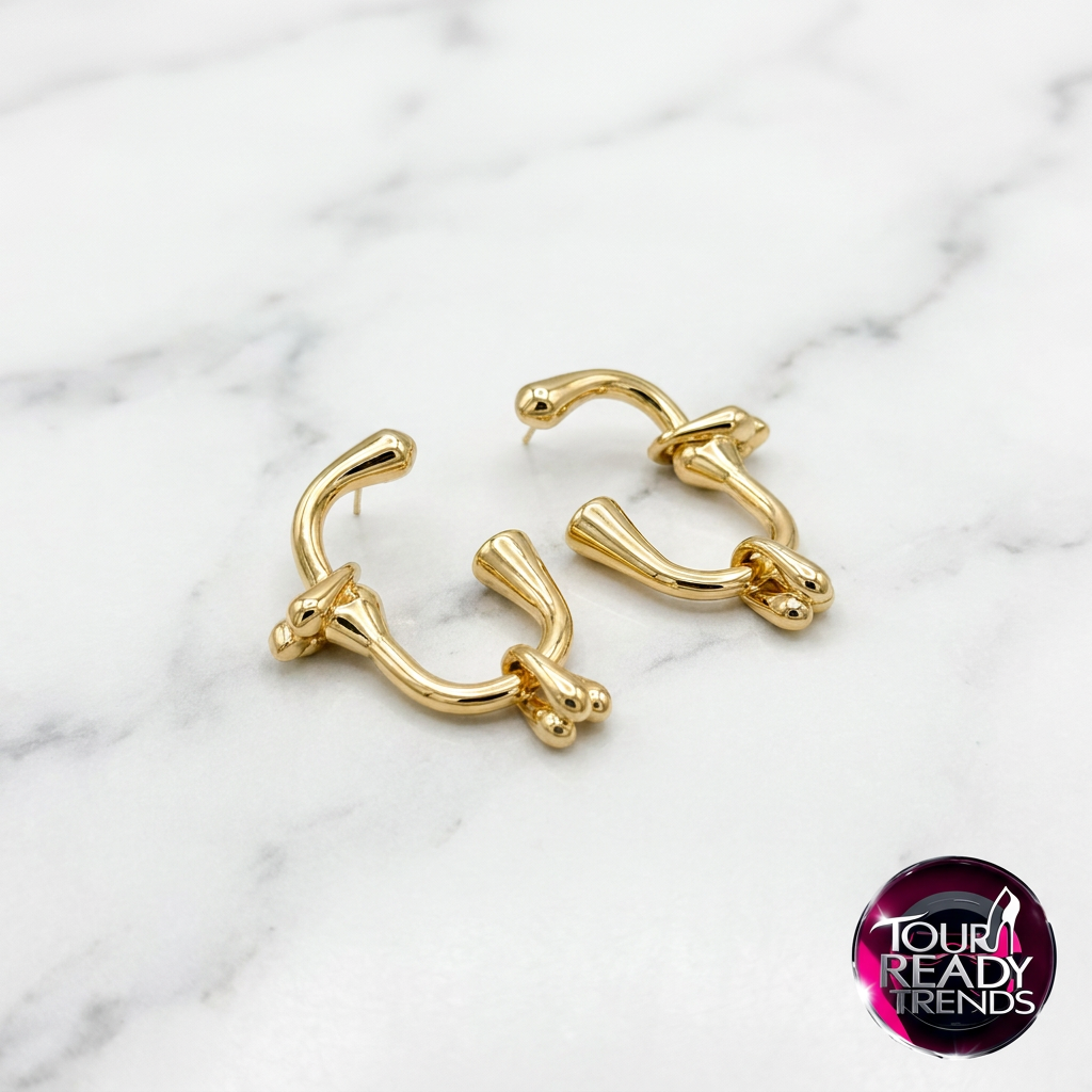 Image of Sculptural Gold Open Hoop Earrings | The Hoop Edit