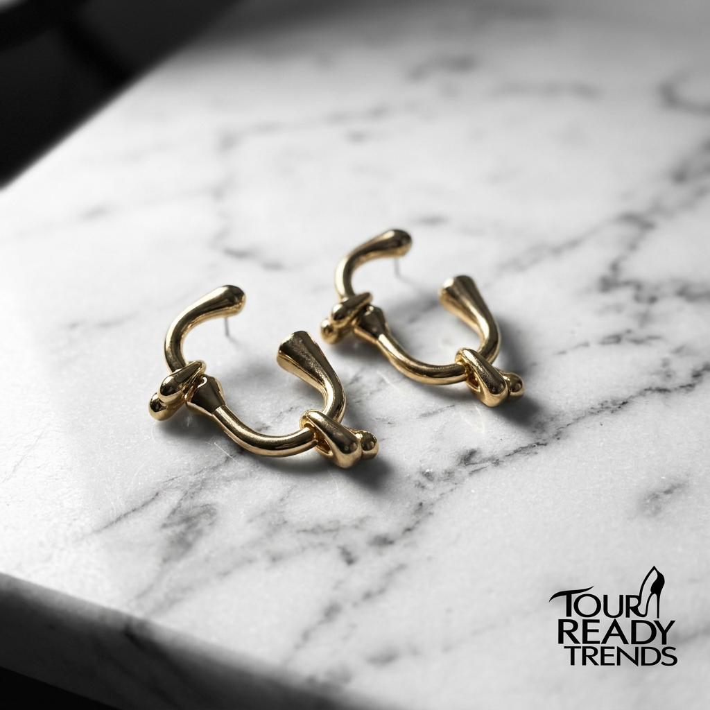 Image of Sculptural Gold Open Hoop Earrings | The Hoop Edit