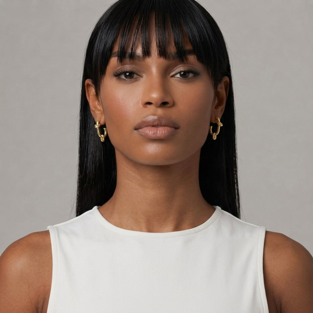 Image of Sculptural Gold Open Hoop Earrings | The Hoop Edit