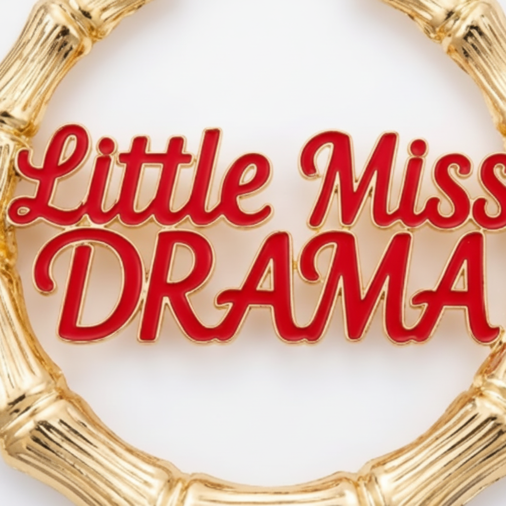 Image of Little Miss Drama Gold Bamboo Hoop Earrings