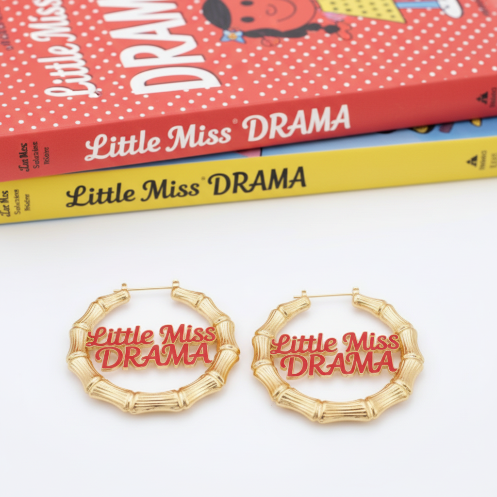 Image of Little Miss Drama Gold Bamboo Hoop Earrings