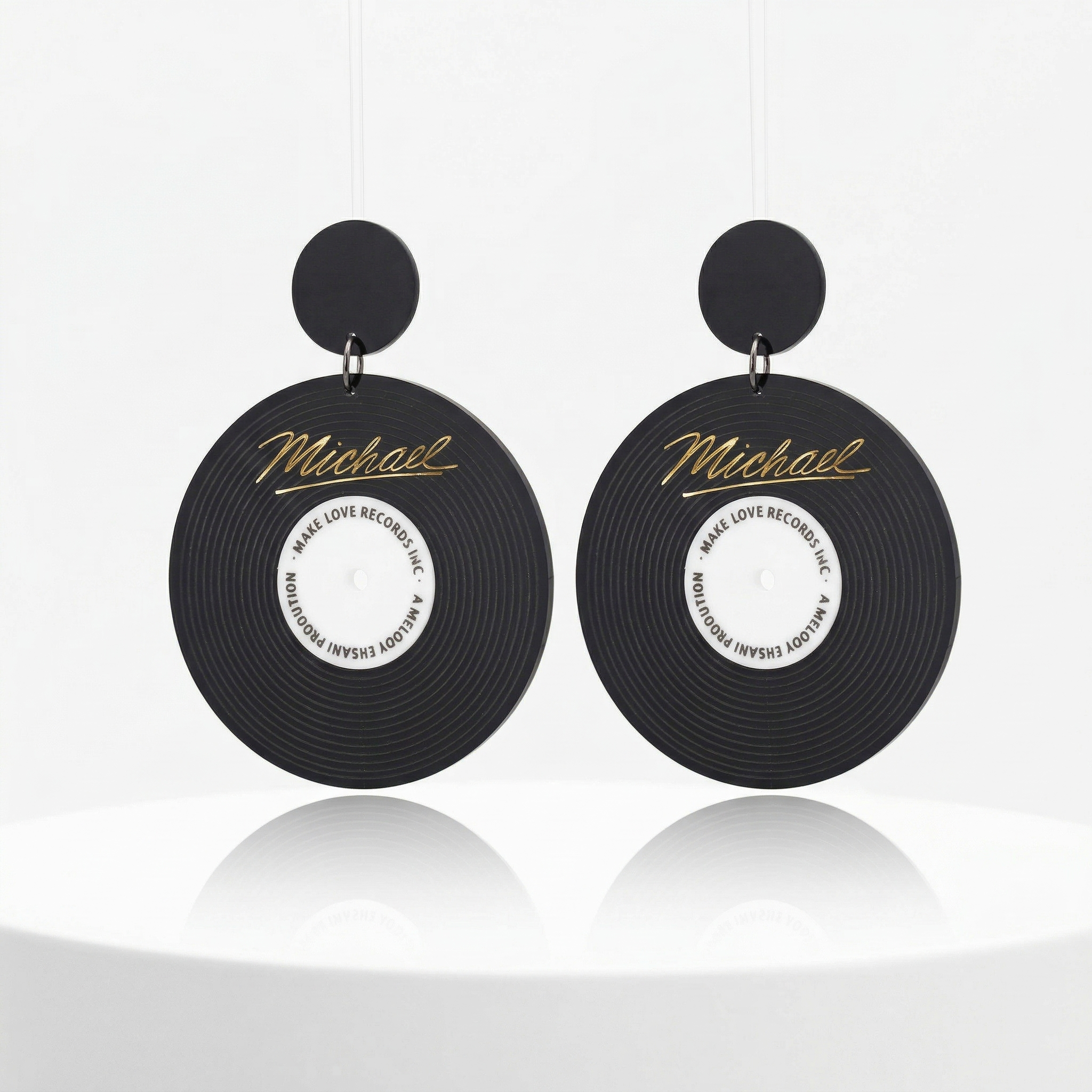 Image of MJ Vinyl Record Earrings | Film Ready