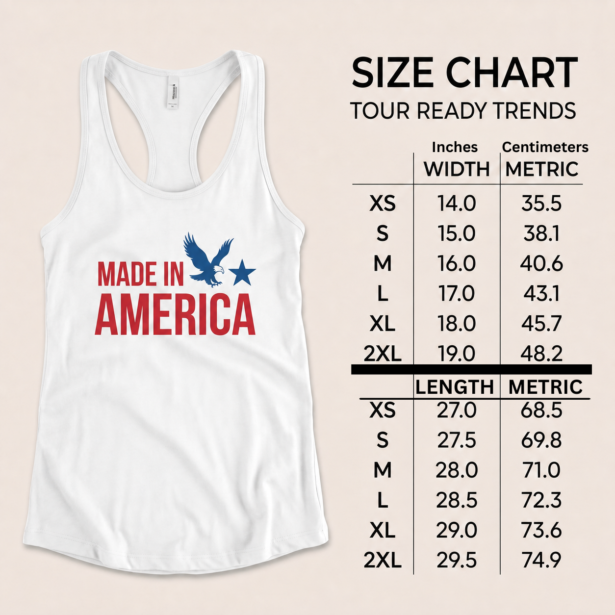 Image of Made in America Graphic Racerback Tank