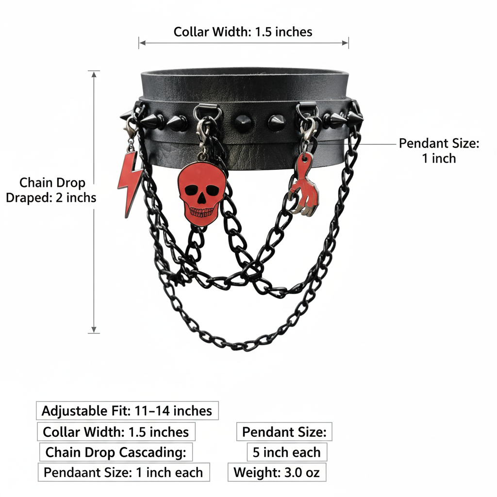 Image of After Dark Glow Skull Choker - Red Days & Illuminated Nights