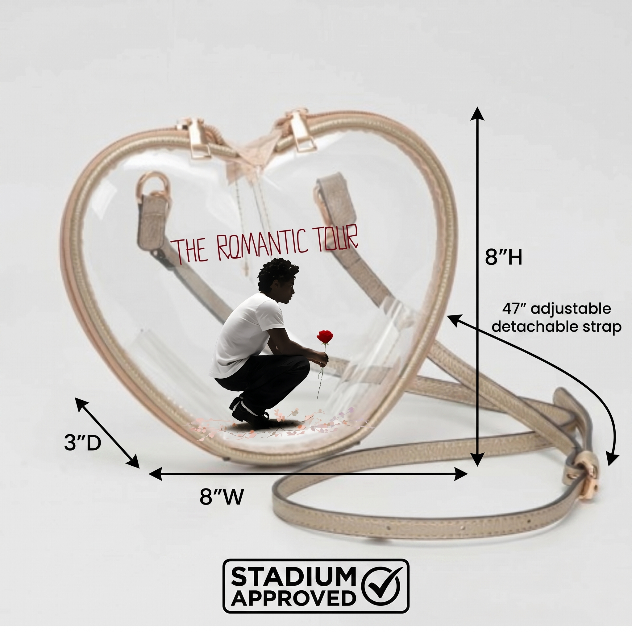 Image of Romance Tour Gold Heart Stadium Bag Set