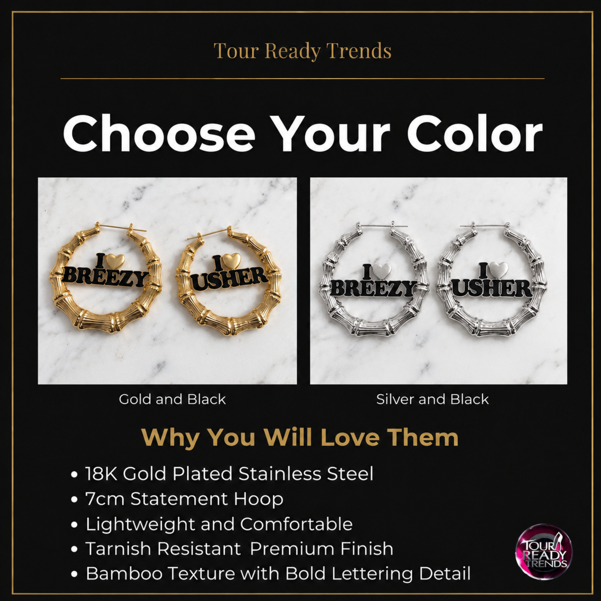 Image of I Love Raymond & Brown Hoop Earrings | R&B Tour