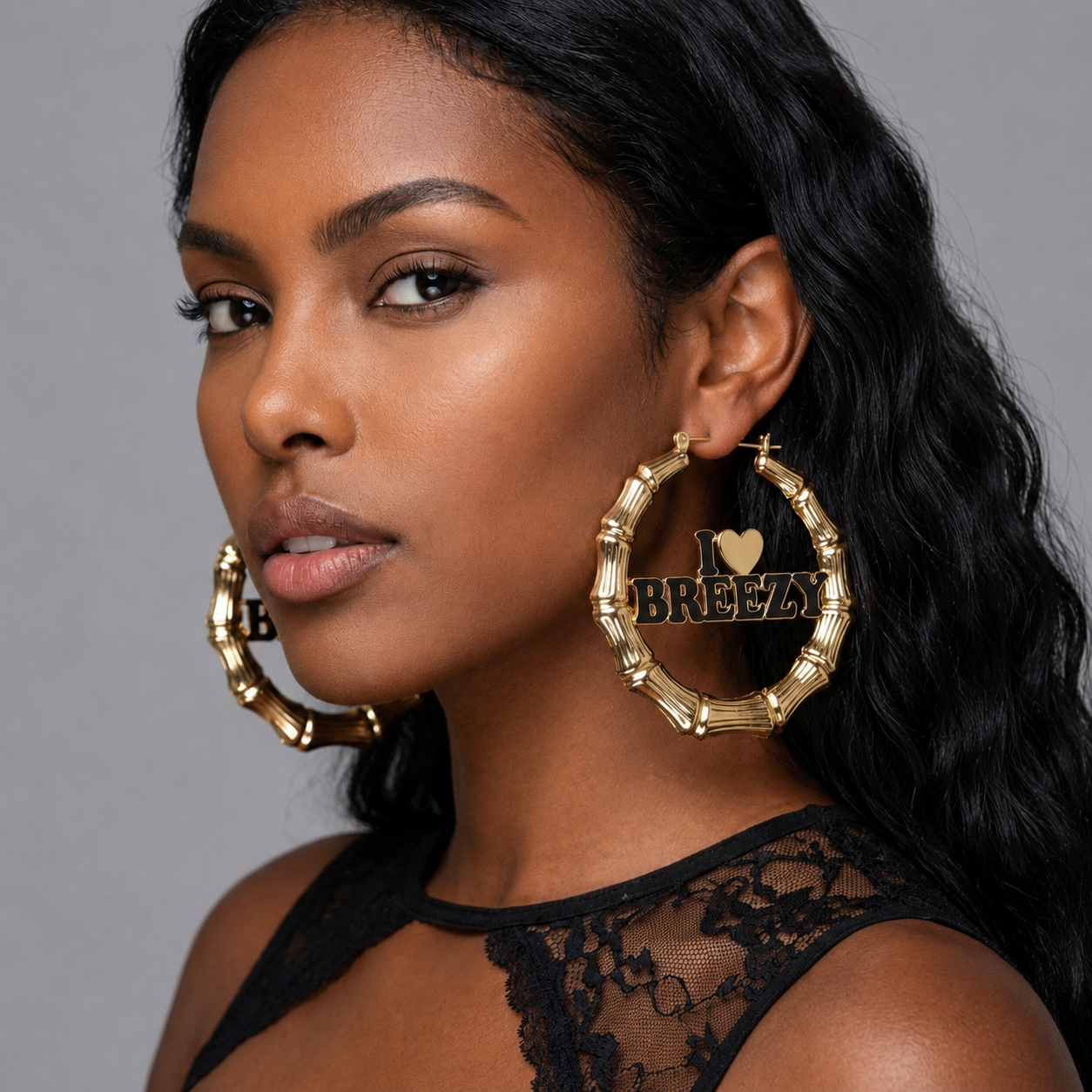 Image of I Love Raymond & Brown Hoop Earrings | R&B Tour
