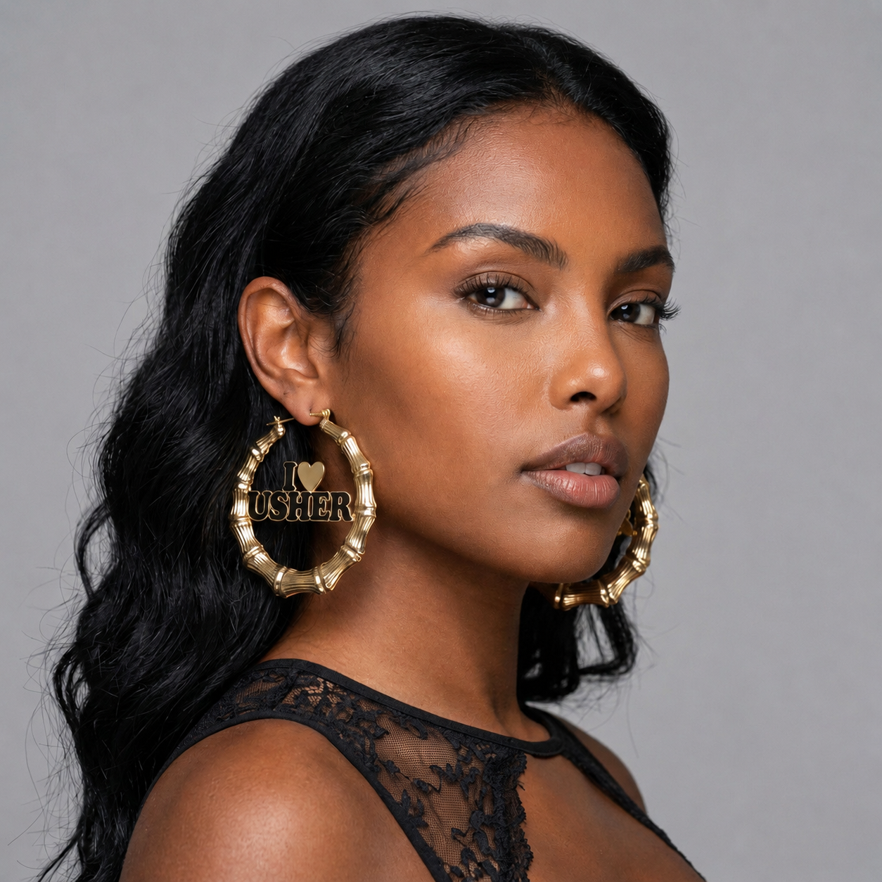 Image of I Love Raymond & Brown Hoop Earrings | R&B Tour