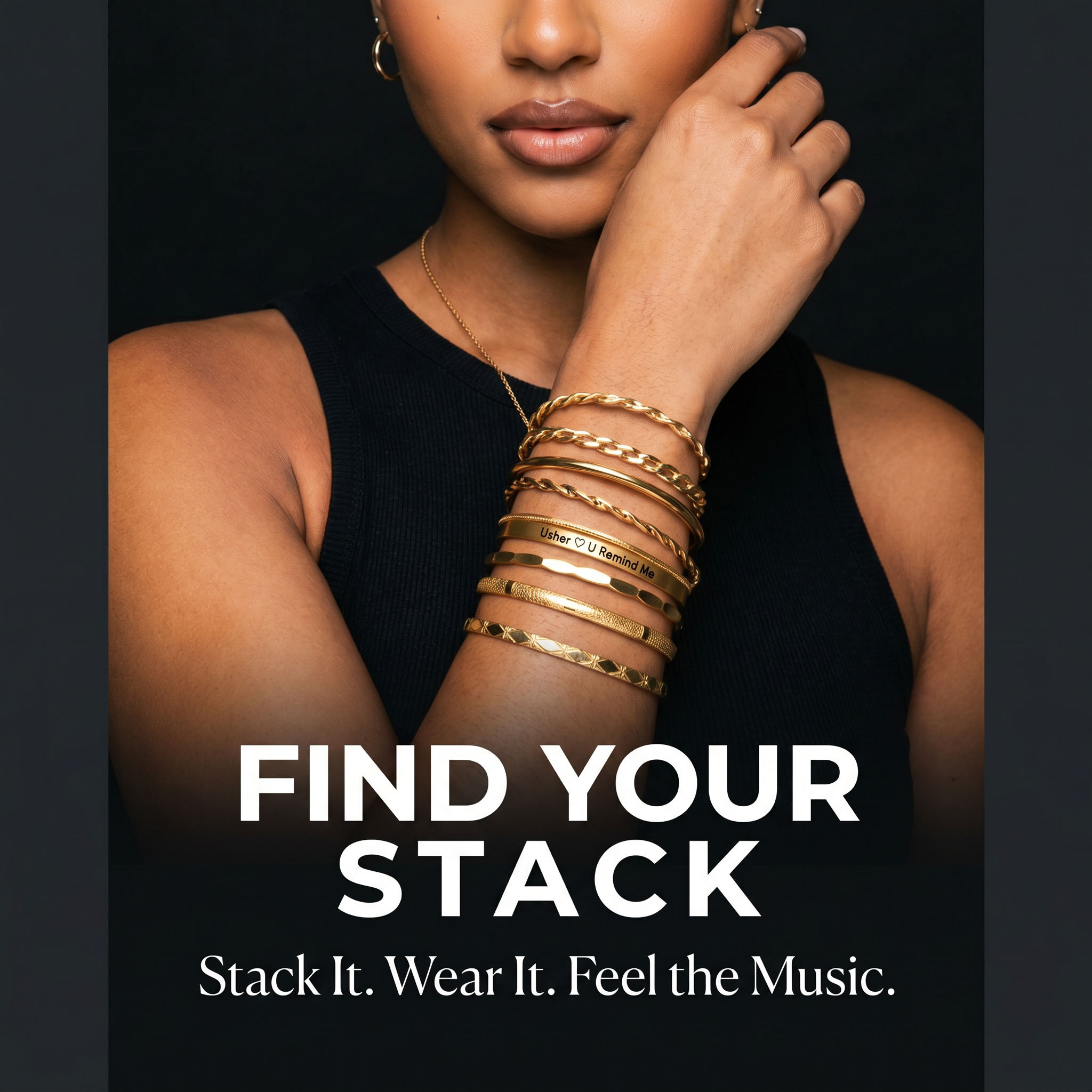 Image of U Remind Me Cuff Bangle | Stack Bracelet Set