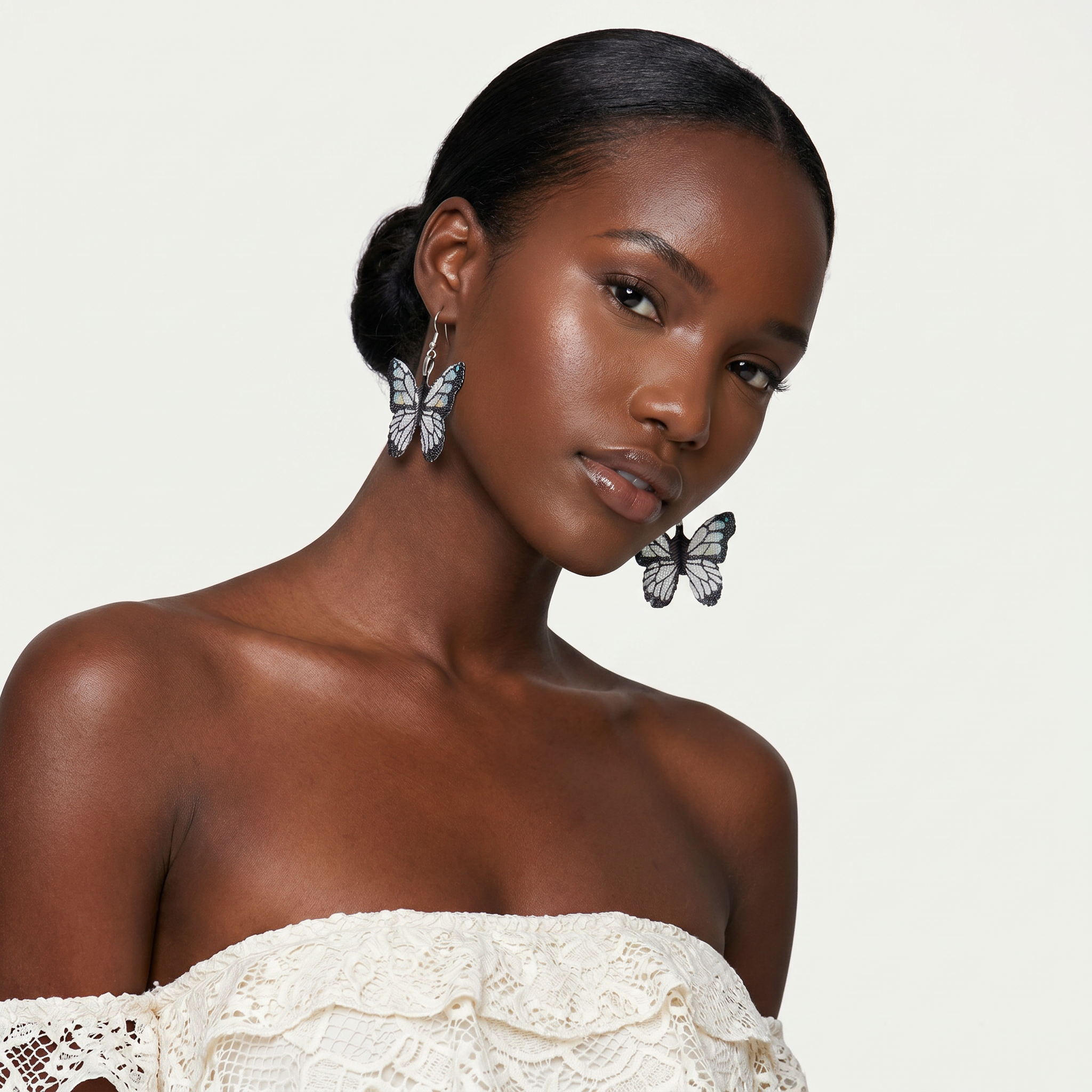 Image of Moonstone Butterfly Drop Earrings
