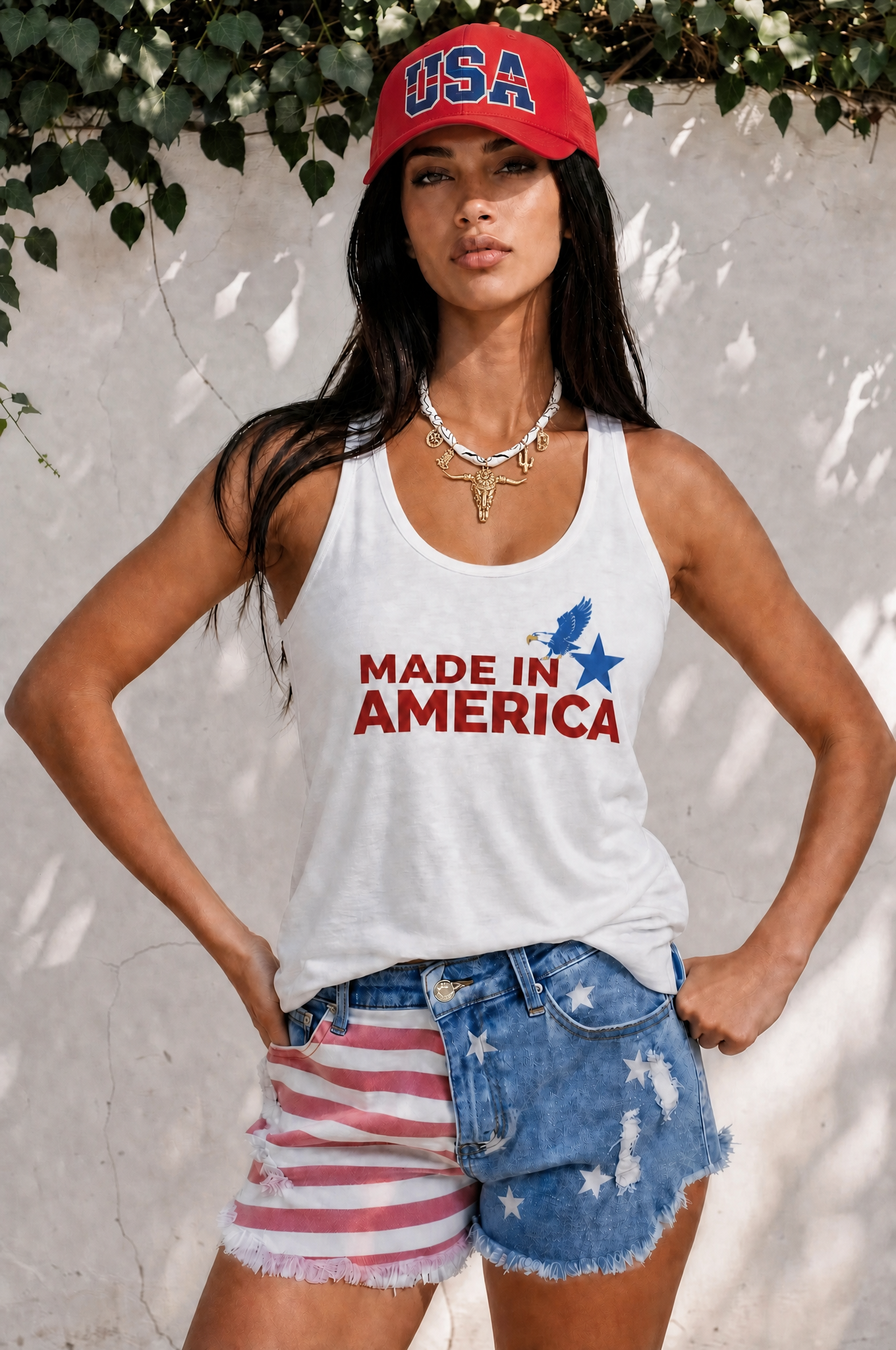 Image of Made in America Graphic Racerback Tank