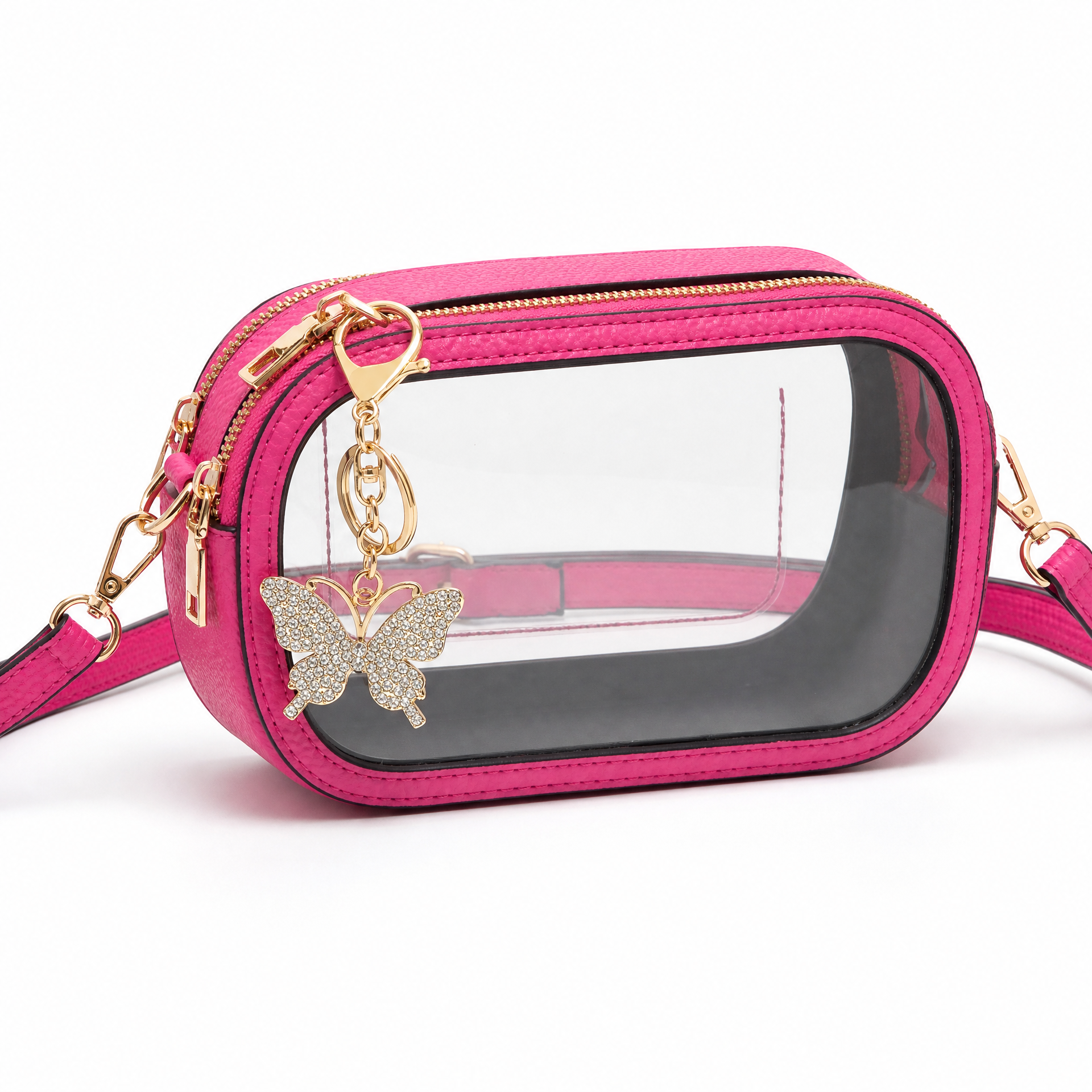 Image of Premium Pink Clear Stadium Bag + Charm Set