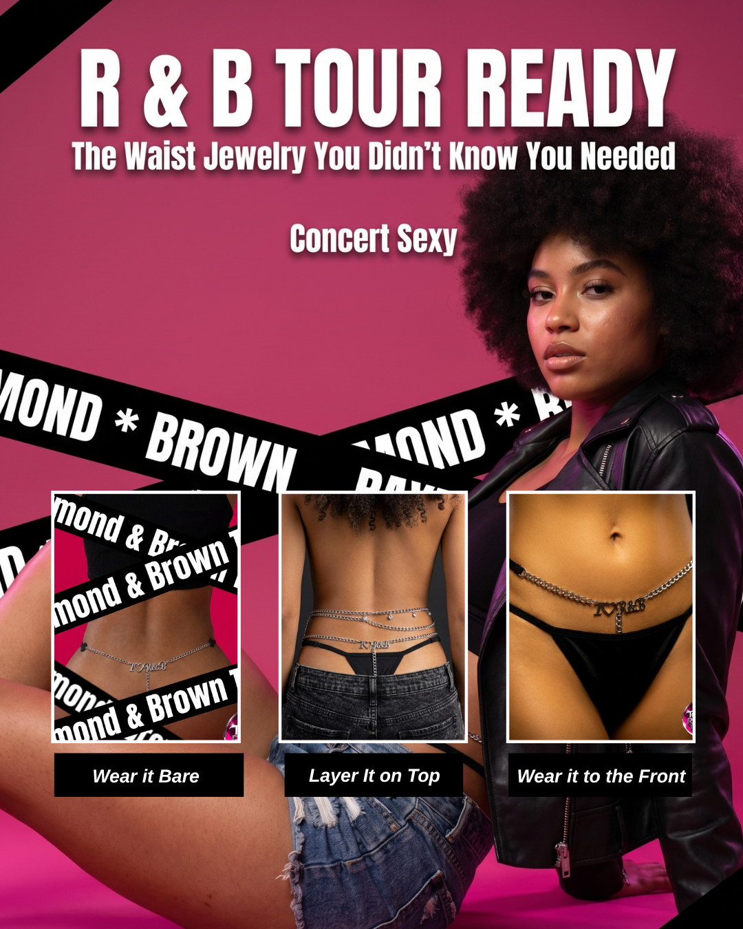 Image of I Love RnB Jewelry Thong Waist Chain | Raymond & Brown Tour